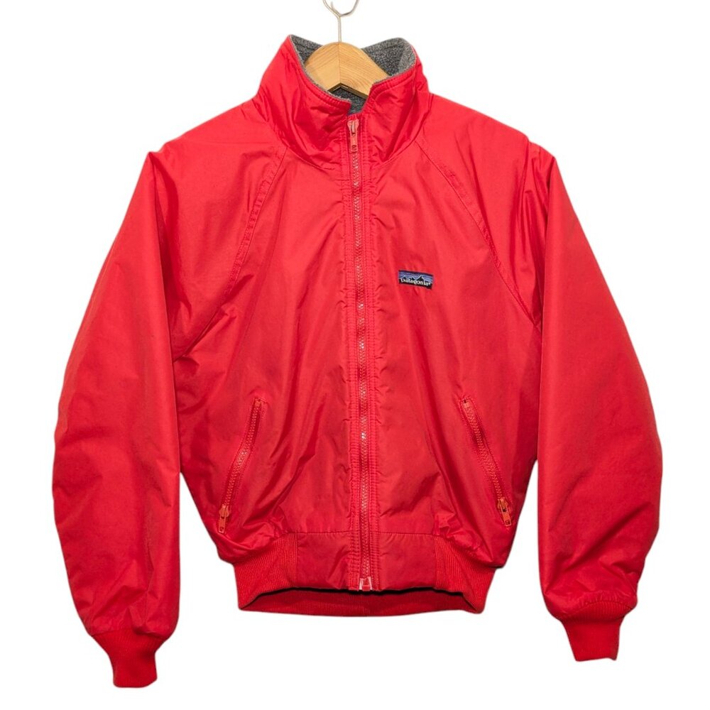 Patagonia Fleece Lined Bomber Jacket Style 28109 Boys Size 7/8 RED